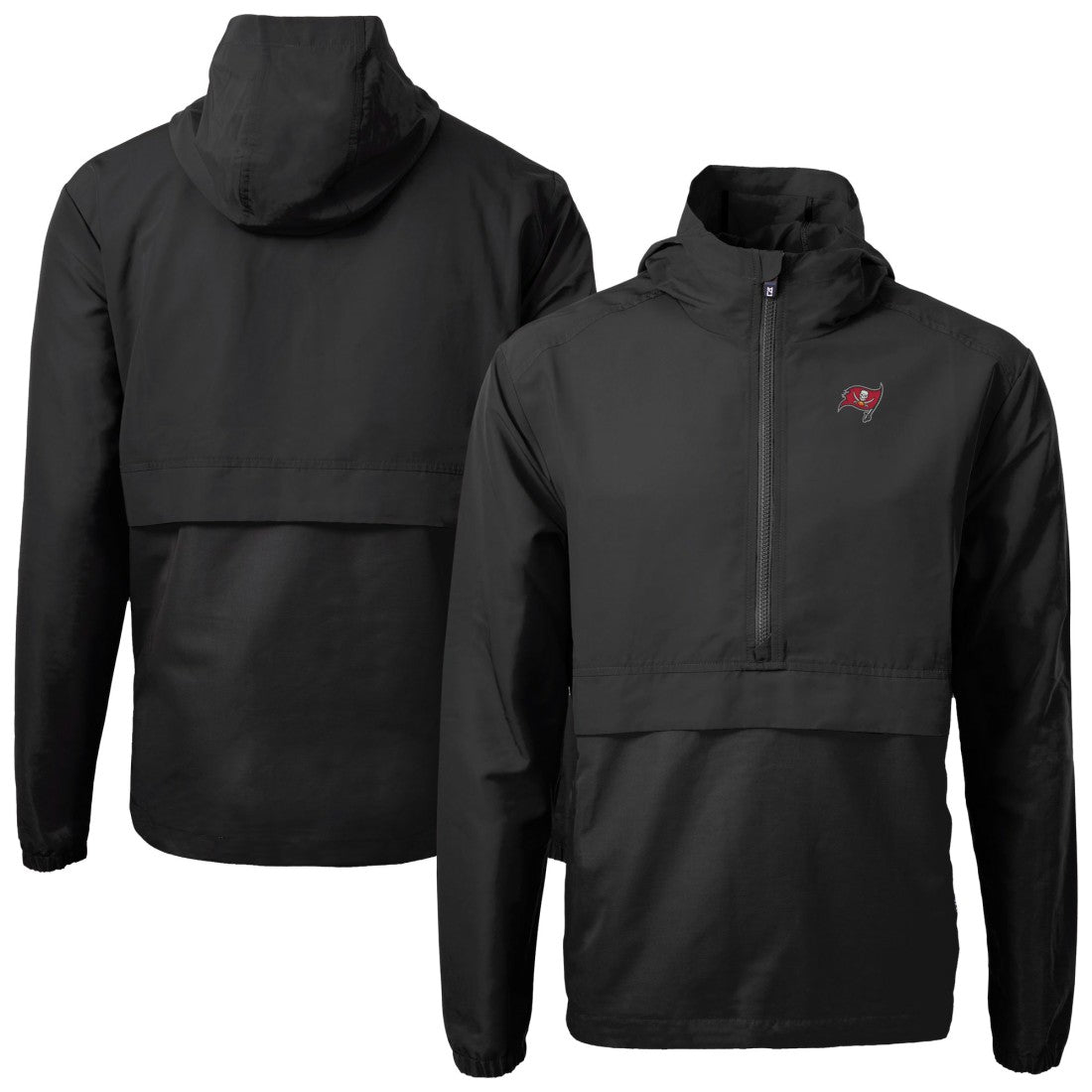 Tampa Bay Buccaneers Cutter & Buck Charter Eco Recycled Anorak Half-Zip Jacket - Black online
