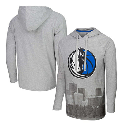 Dallas Mavericks Stadium Essentials Atrium Raglan Long Sleeve Hoodie T-Shirt sale - Heather Gray for sale
