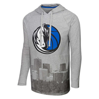 Dallas Mavericks Stadium Essentials Atrium Raglan Long Sleeve Hoodie T-Shirt sale - Heather Gray for sale