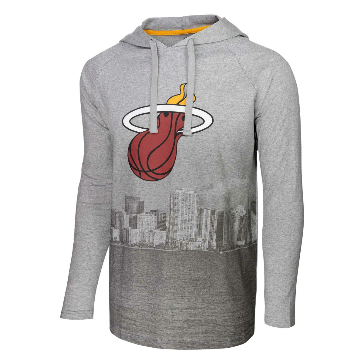 Miami Heat Stadium Essentials Atrium Raglan Long Sleeve Hoodie T-Shirt - Heather Gray shop