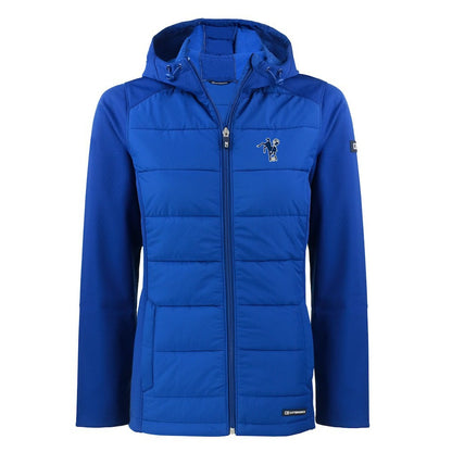 Indianapolis Colts Cutter & Buck Women's Throwback Evoke Hybrid Eco Softshell Recycled Full-Zip Hoodie Jacket - Royal for sale
