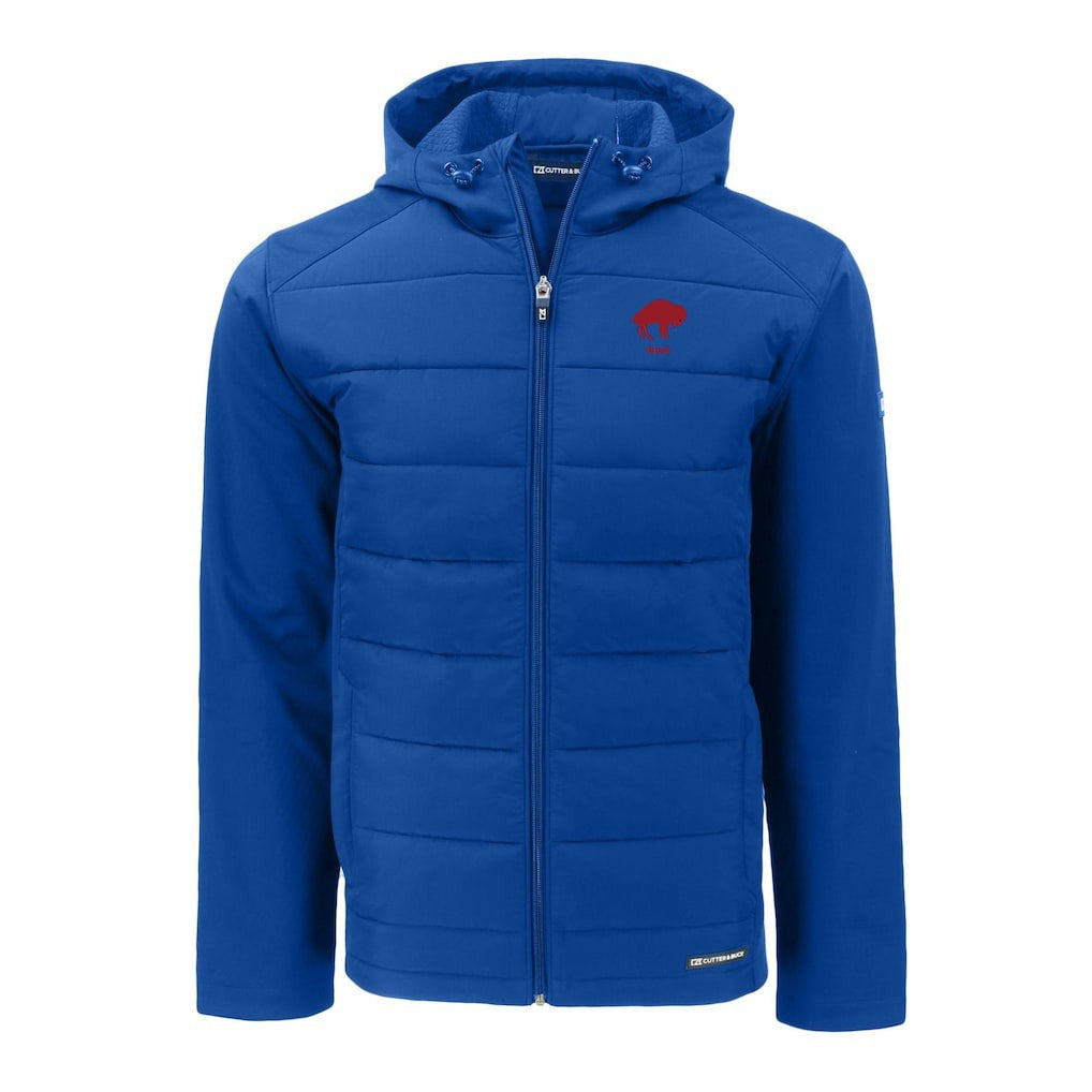 Buffalo Bills Cutter & Buck Throwback Evoke Hybrid Eco Softshell Recycled Full-Zip Hoodie Jacket - Royal outlet