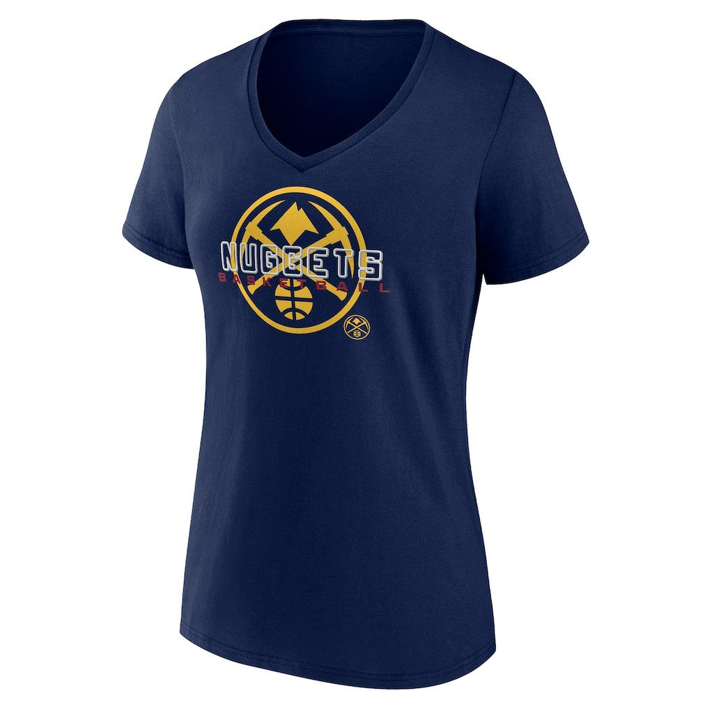 Denver Nuggets Women's Stellar Personalized Name & Number V-Neck T-Shirt sale - Navy for sale