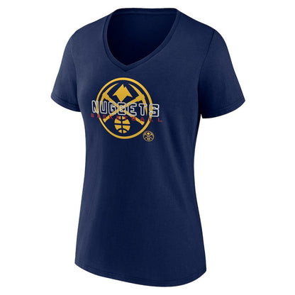 Denver Nuggets Women's Stellar Personalized Name & Number V-Neck T-Shirt sale - Navy for sale
