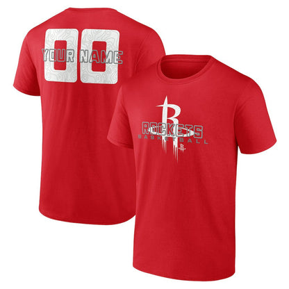 Houston Rockets Stellar Personalized Name & Number T-Shirt - Red discount