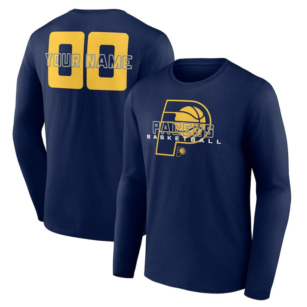 Indiana Pacers Stellar Personalized Name & Number Long Sleeve T-Shirt - Navy for sale