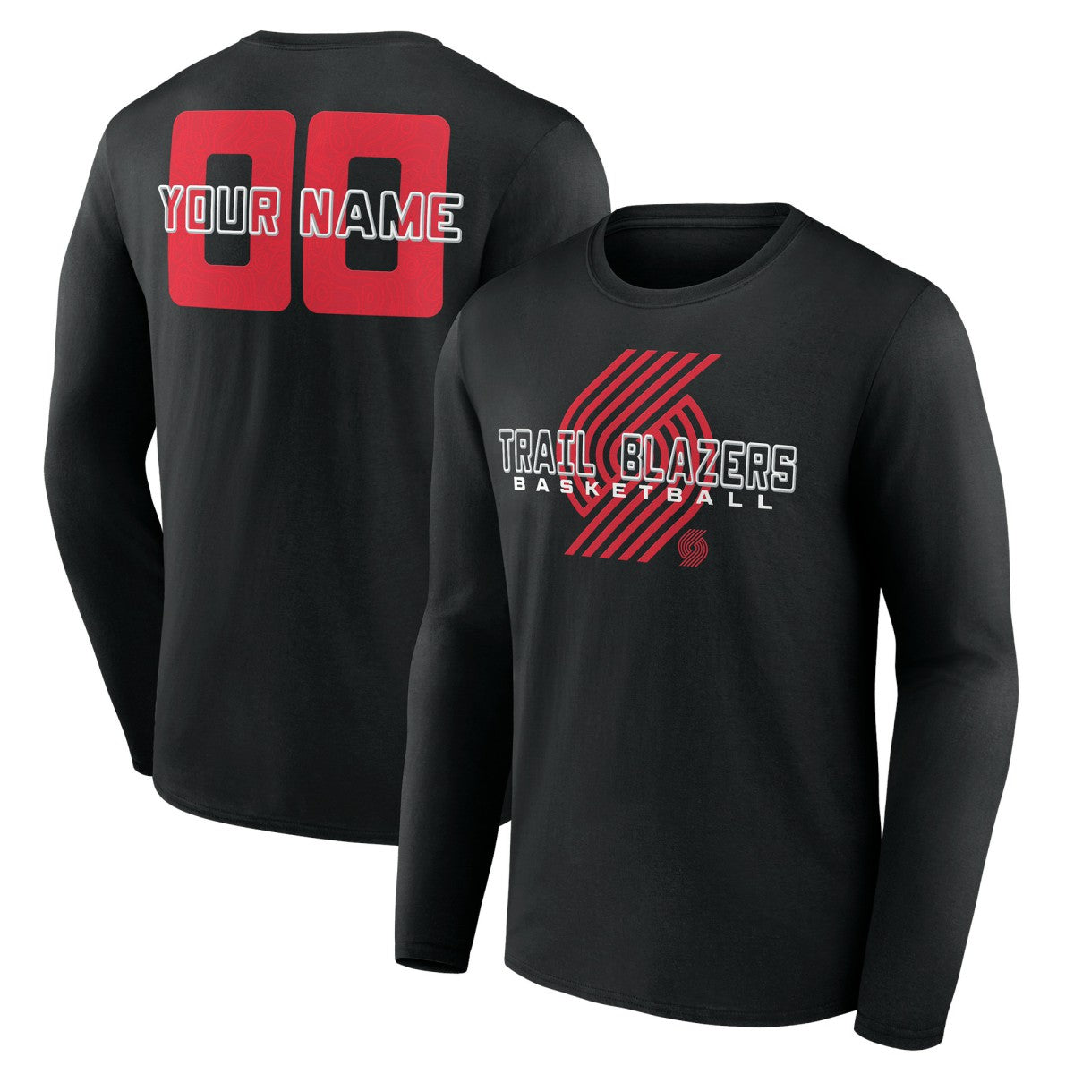 Portland Trail Blazers Stellar Personalized Name & Number Long Sleeve T-Shirt - Black sale