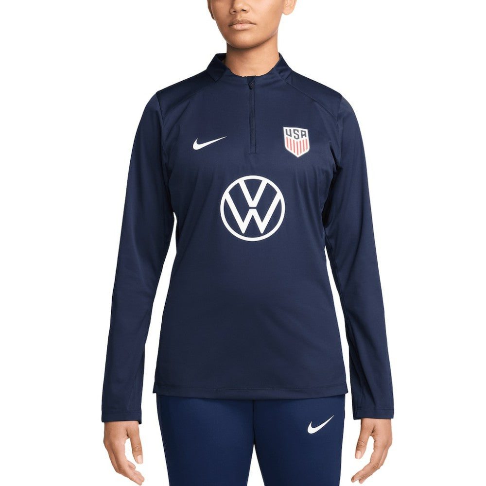 USMNT Women's 2024 Strike Drill Performance Quarter-Zip Pullover Top - Navy | Nike discount