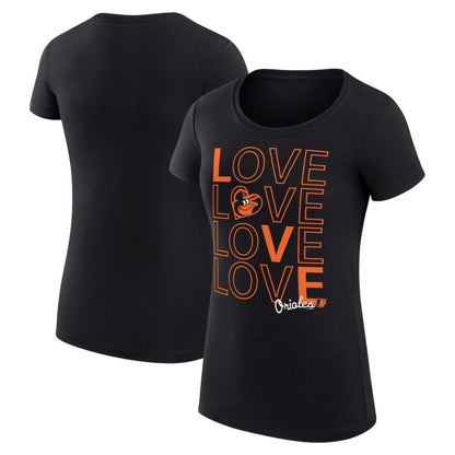 Baltimore Orioles G-III 4Her by Carl Banks Women's Super-Slim Fit Lightweight Love Graphic Team T-Shirt - Black
