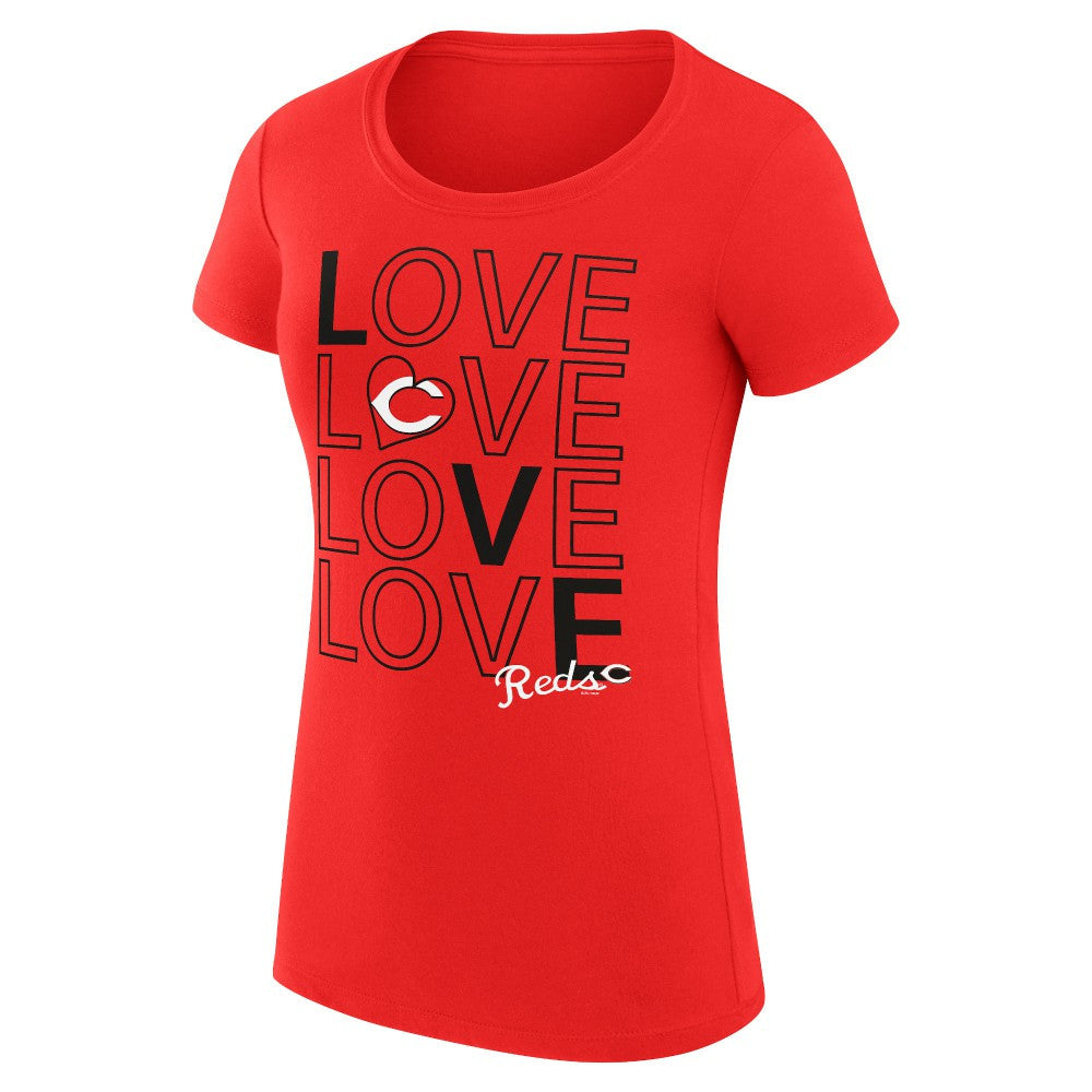 Cincinnati Reds G-III 4Her by Carl Banks Women's Super-Slim Fit Lightweight Love Graphic Team T-Shirt - Red