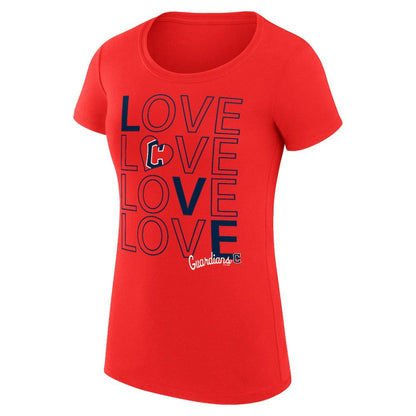 Cleveland Guardians G-III 4Her by Carl Banks Women's Super-Slim Fit Lightweight Love Graphic Team T-Shirt - Red