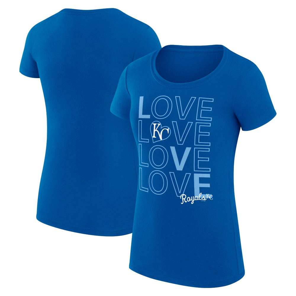 Kansas City Royals G-III 4Her by Carl Banks Women's Super-Slim Fit Lightweight Love Graphic Team T-Shirt - Royal