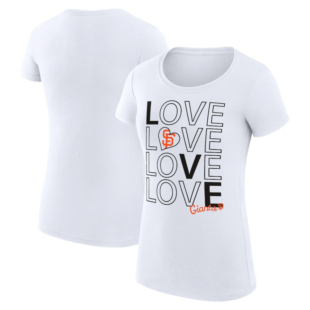 San Francisco Giants G-III 4Her by Carl Banks Women's Super-Slim Fit Lightweight Love Graphic Team T-Shirt - White