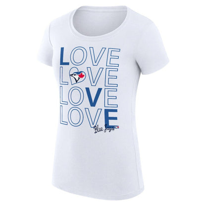 Toronto Blue Jays G-III 4Her by Carl Banks Women's Super-Slim Fit Lightweight Love Graphic Team T-Shirt - White