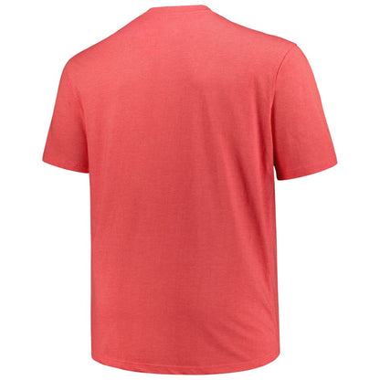 Cincinnati Reds Profile Big & Tall Weathered Logo T-Shirt - Heather Red