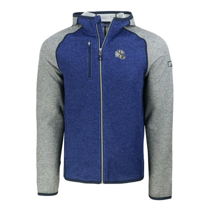 Indianapolis Colts Cutter & Buck Helmet Mainsail Sweater-Knit Full-Zip Hoodie - Royal/Heather Gray online