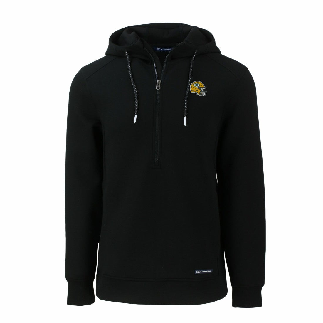 Green Bay Packers Cutter & Buck Helmet Roam Eco Half-Zip Recycled Pullover Hoodie - Black discount