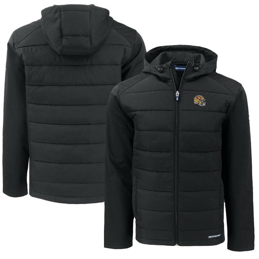 San Francisco 49ers Cutter & Buck Helmet Big & Tall Evoke Hybrid Eco Softshell Recycled Full-Zip Jacket - Black sale
