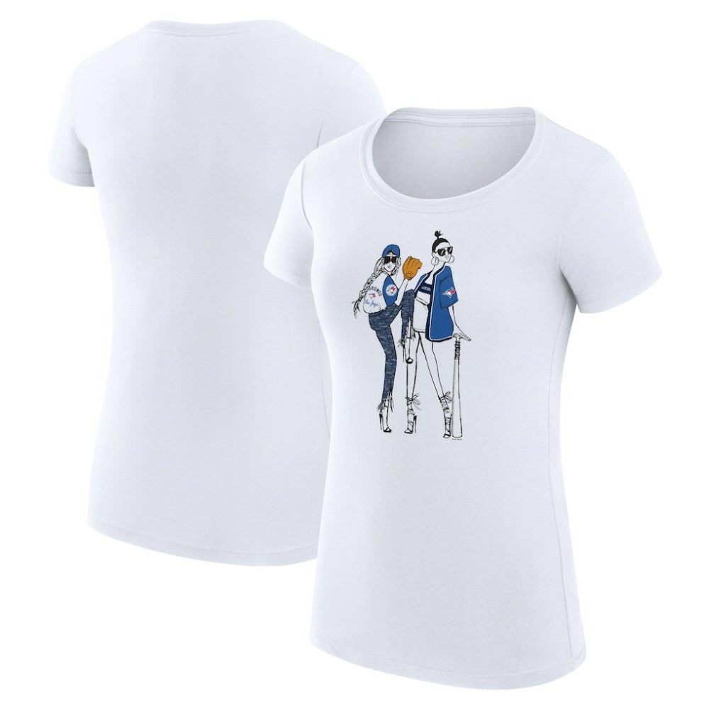 Toronto Blue Jays G-III 4Her by Carl Banks Women's Super-Slim Fit Lightweight Baseball Girls T-Shirt - White