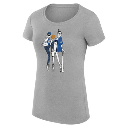 Toronto Blue Jays G-III 4Her by Carl Banks Women's Super-Slim Fit Lightweight Baseball Girls T-Shirt - Heather Gray