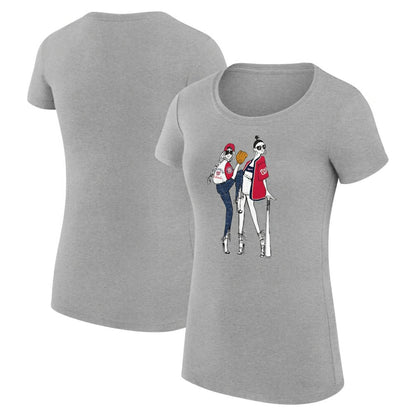 Washington Nationals G-III 4Her by Carl Banks Women's Super-Slim Fit Lightweight Baseball Girls T-Shirt - Heather Gray