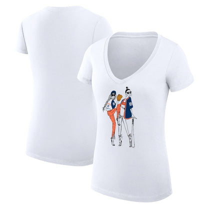 Detroit Tigers G-III 4Her by Carl Banks Women's Super-Slim Fit Lightweight Baseball V-Neck T-Shirt - White