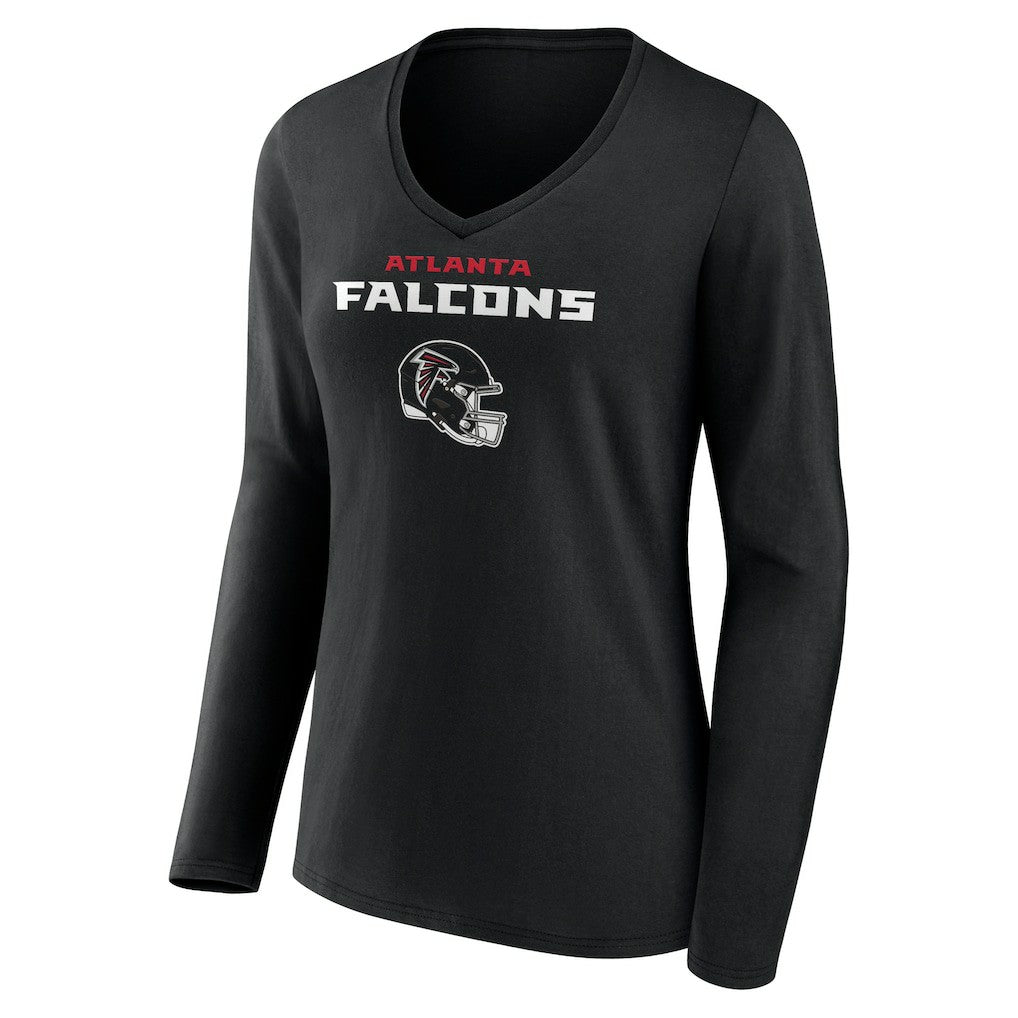 Drake London Atlanta Falcons Women's Team Wordmark Player Name & Number Long Sleeve V-Neck T-Shirt - Black on sale