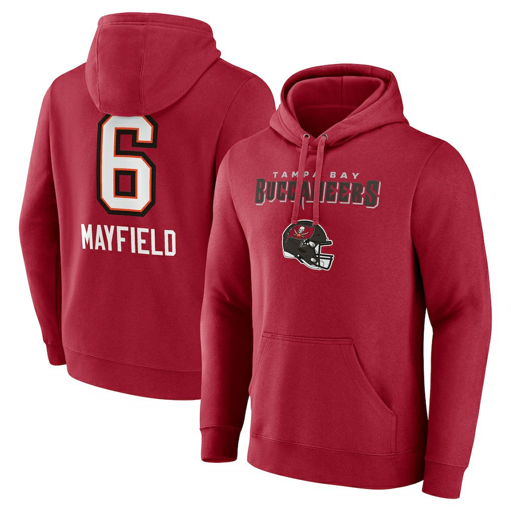 Baker Mayfield Tampa Bay Buccaneers Team Wordmark Player Name & Number Pullover Hoodie - Red for sale