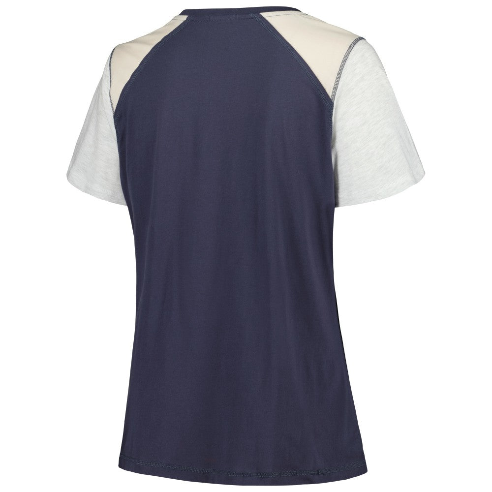 Houston Astros Women's Plus Size Henley T-Shirt - Navy/Gray | 47 brand