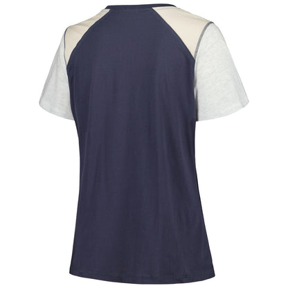 Houston Astros Women's Plus Size Henley T-Shirt - Navy/Gray | 47 brand