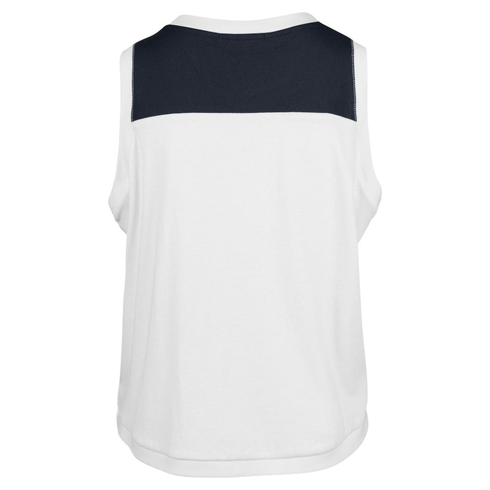 Atlanta Braves Women's Plus Size Waist Length Muscle Tank Top - White/Navy | 47 brand