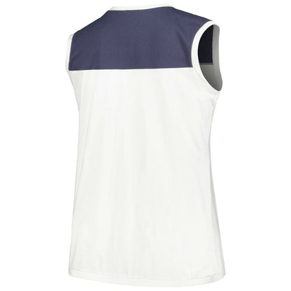 Tampa Bay Rays Women's Plus Size Waist Length Muscle Tank Top - White/Navy | 47 brand