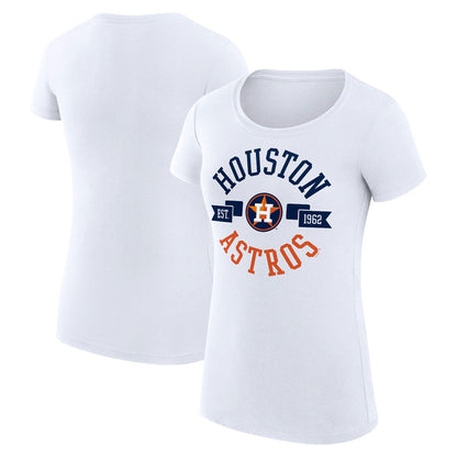 Houston Astros G-III 4Her by Carl Banks Women's Super-Slim Fit Lightweight City Graphic T-Shirt - White