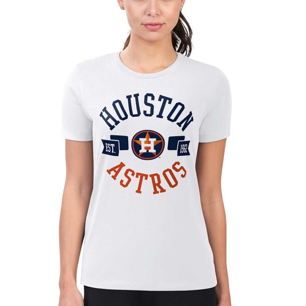Houston Astros G-III 4Her by Carl Banks Women's Super-Slim Fit Lightweight City Graphic T-Shirt - White