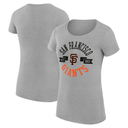San Francisco Giants G-III 4Her by Carl Banks Women's Super-Slim Fit Lightweight City Graphic T-Shirt - Heather Gray