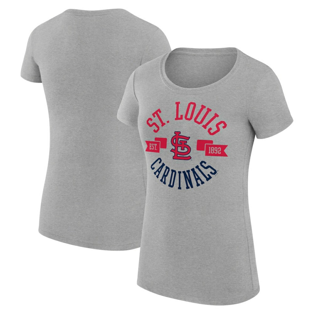 St. Louis Cardinals G-III 4Her by Carl Banks Women's Super-Slim Fit Lightweight City Graphic T-Shirt - Heather Gray