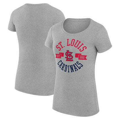 St. Louis Cardinals G-III 4Her by Carl Banks Women's Super-Slim Fit Lightweight City Graphic T-Shirt - Heather Gray