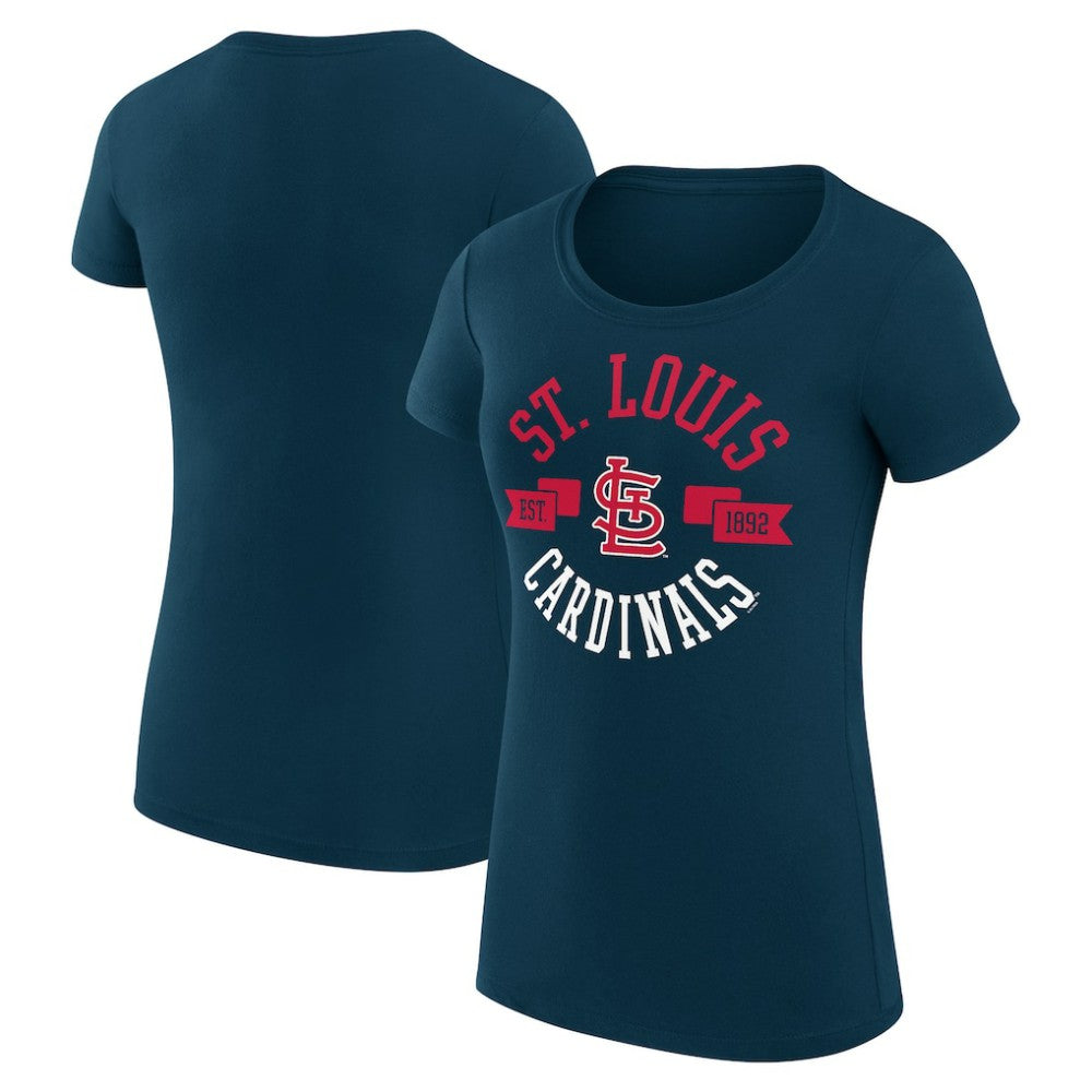 St. Louis Cardinals G-III 4Her by Carl Banks Women's Super-Slim Fit Lightweight City Graphic T-Shirt - Navy