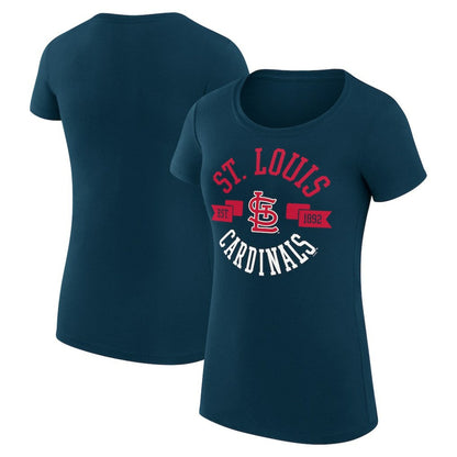 St. Louis Cardinals G-III 4Her by Carl Banks Women's Super-Slim Fit Lightweight City Graphic T-Shirt - Navy