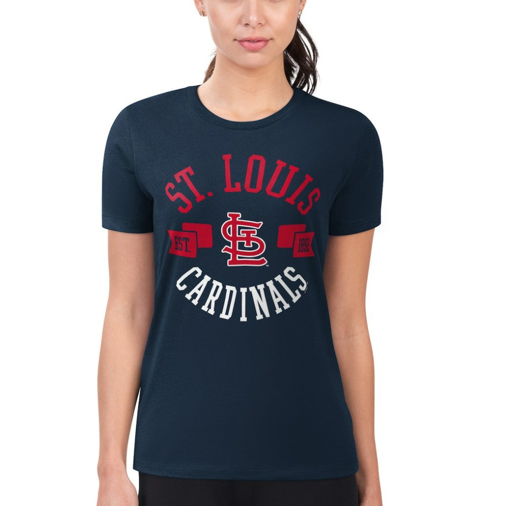 St. Louis Cardinals G-III 4Her by Carl Banks Women's Super-Slim Fit Lightweight City Graphic T-Shirt - Navy