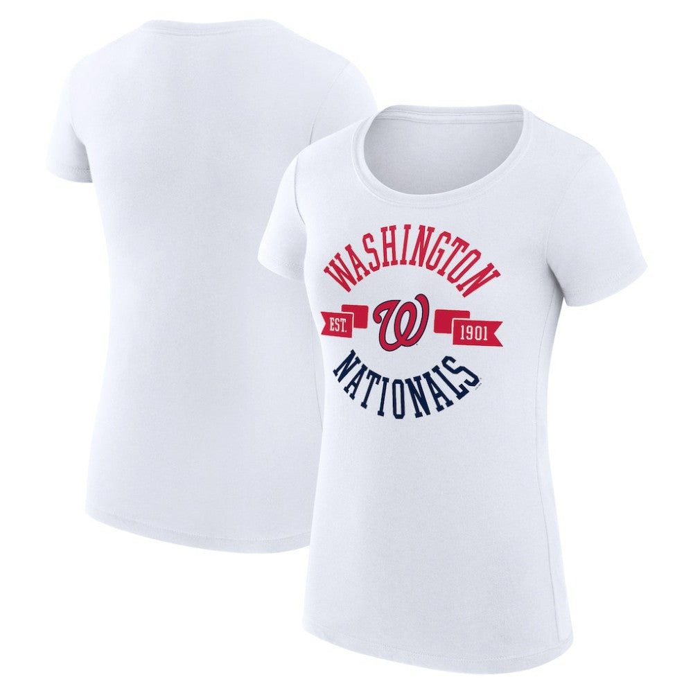 Washington Nationals G-III 4Her by Carl Banks Women's Super-Slim Fit Lightweight City Graphic T-Shirt - White