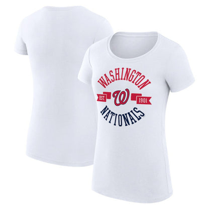 Washington Nationals G-III 4Her by Carl Banks Women's Super-Slim Fit Lightweight City Graphic T-Shirt - White