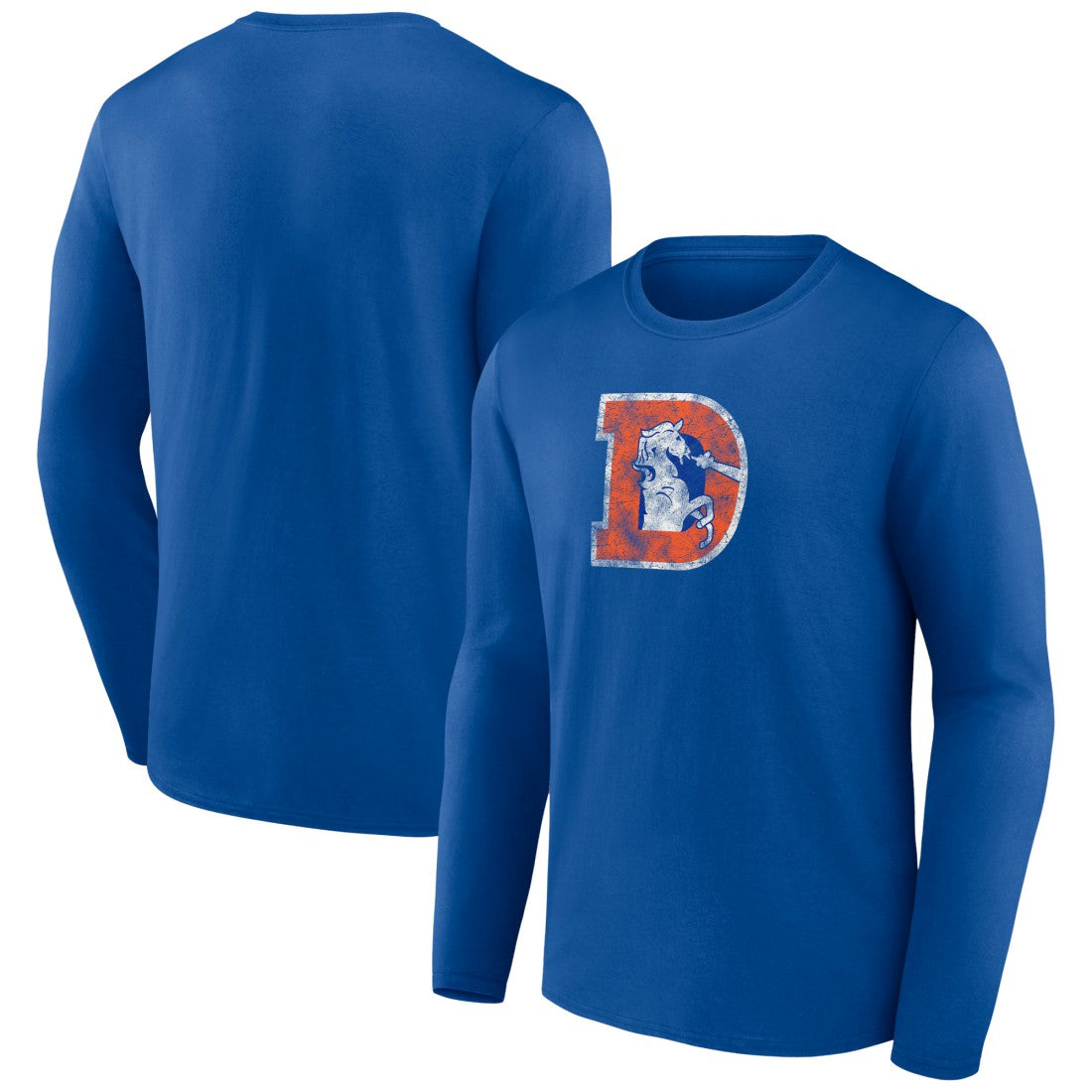 Denver Broncos Throwback Long Sleeve T-Shirt - Royal discount