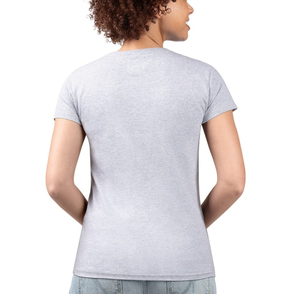 Chicago Cubs G-III 4Her by Carl Banks Women's Super-Slim Fit Lightweight City Graphic V-Neck T-Shirt - Heather Gray