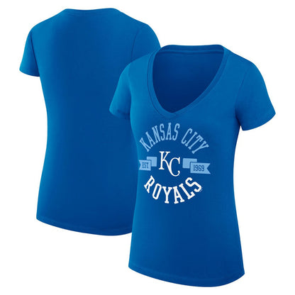 Kansas City Royals G-III 4Her by Carl Banks Women's Super-Slim Fit Lightweight City Graphic V-Neck T-Shirt - Royal