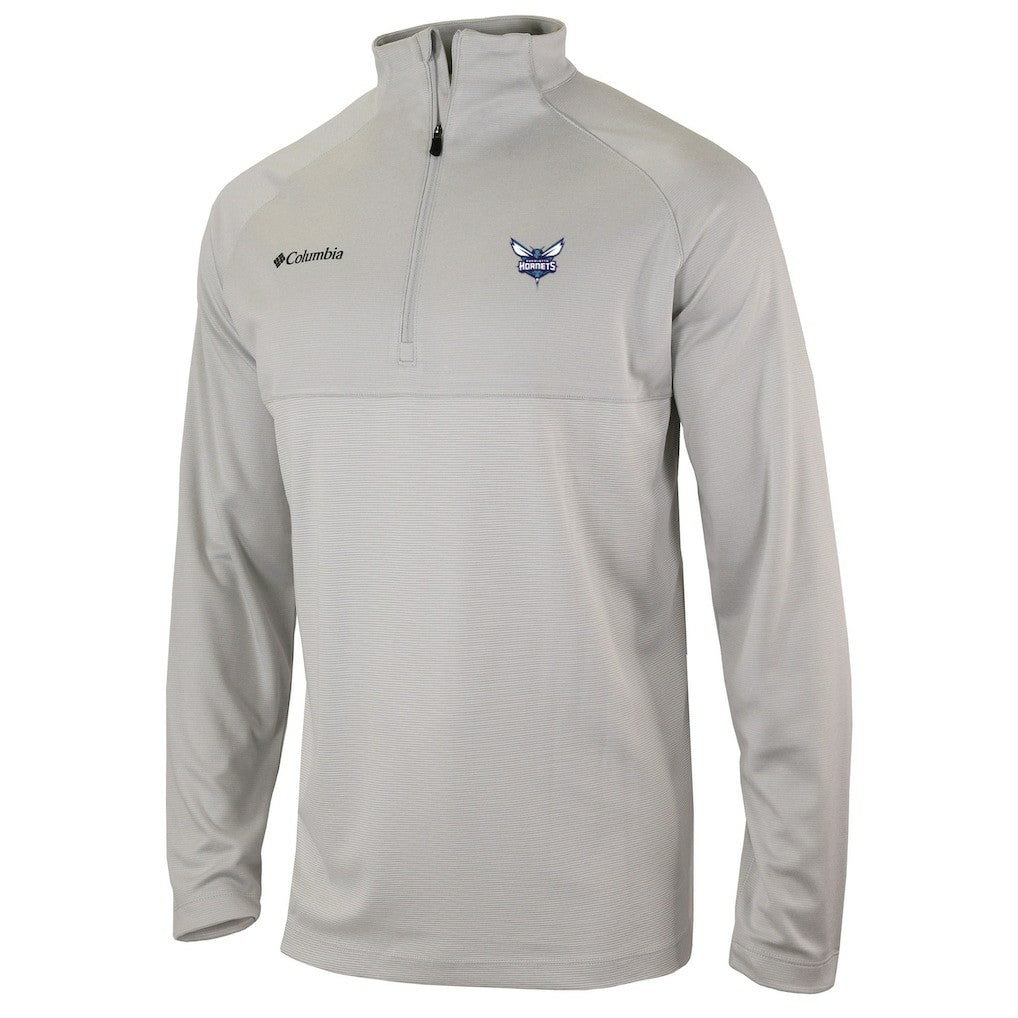 Charlotte Hornets Omni-Wick Rockin' It Quarter-Zip Pullover Top - Heather Gray | Columbia for sale