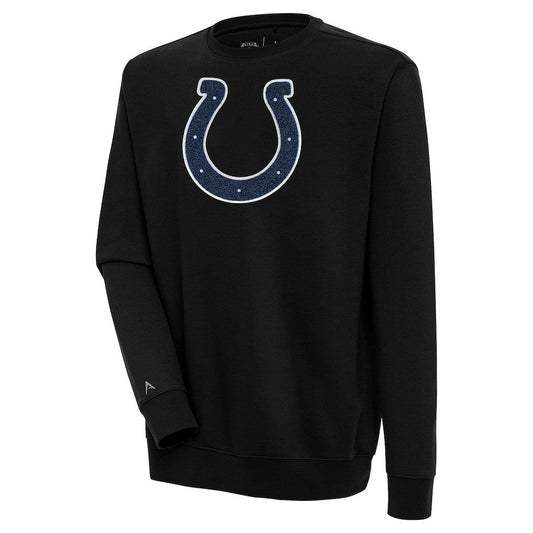 Indianapolis Colts Antigua Victory Crewneck Pullover Sweatshirt - Black on sale