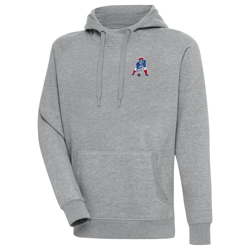 New England Patriots Adult Throwback Logo Victory Pullover Hoodie - Heather Gray on sale