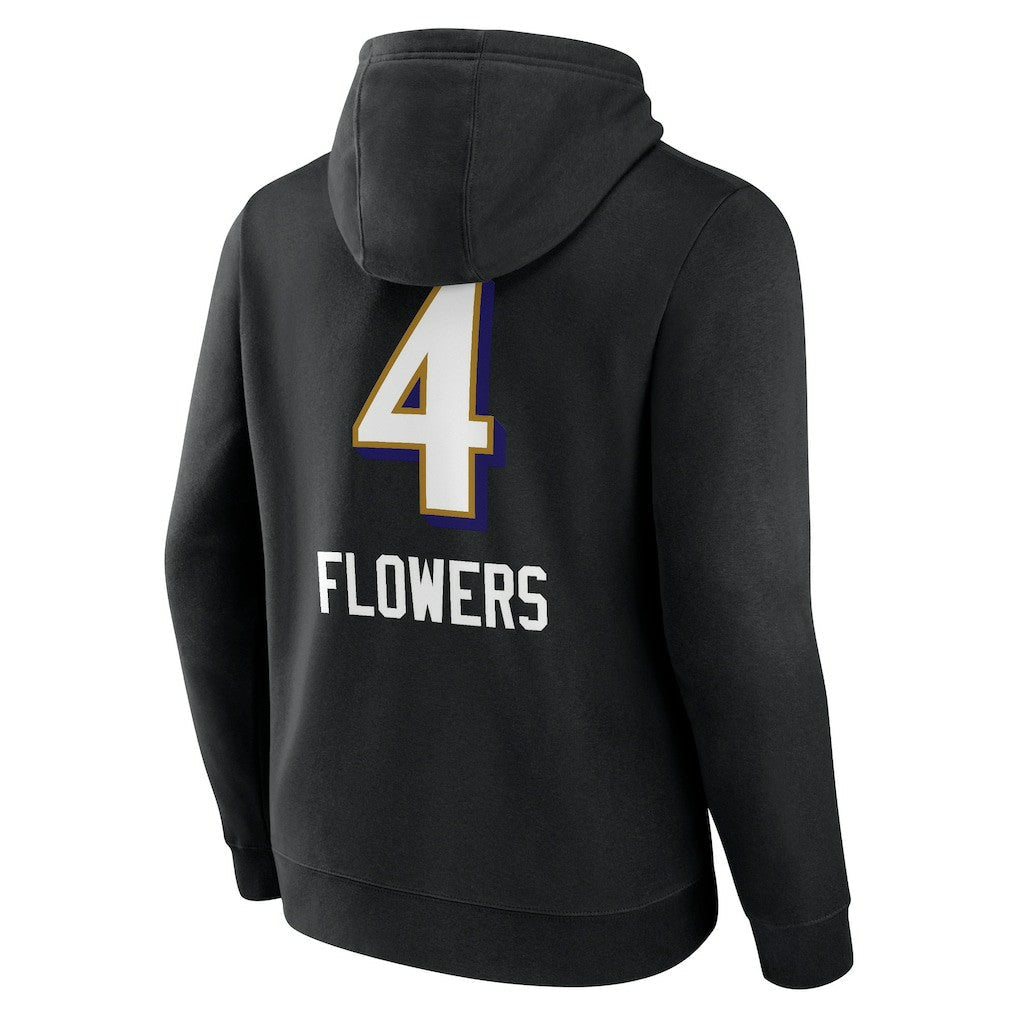 Zay Flowers Baltimore Ravens Team Wordmark Player Name & Number Pullover Hoodie - Black online