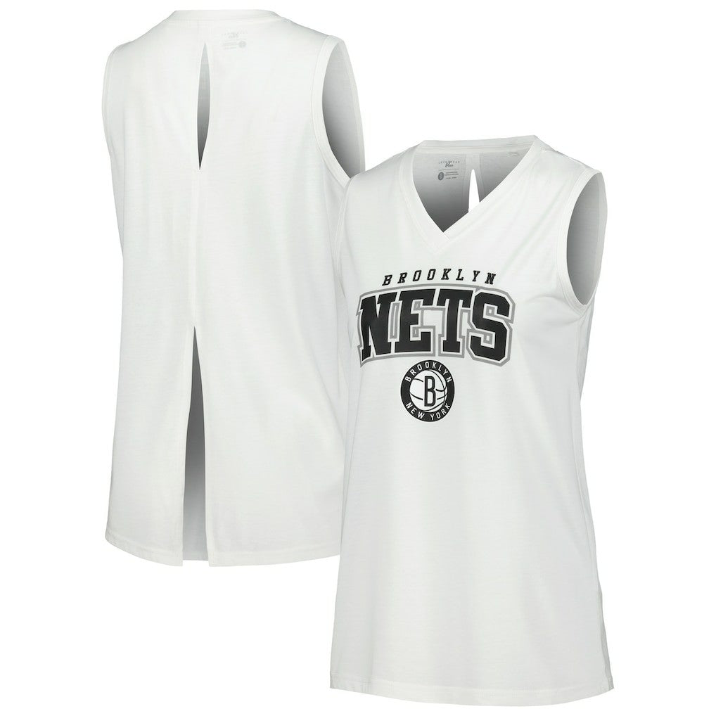 Brooklyn Nets Levelwear Women's Paisley Peekaboo Tank Top - White sale